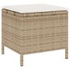 vidaXL Garden Dining Set Beige Poly rattan