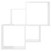 vidaXL Wall Cube Shelf High Gloss White 80x15x78.5 cm Engineered Wood