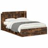vidaXL Bed Frame with Storage Smoked Oak 140 x 190 cm Engineered Wood