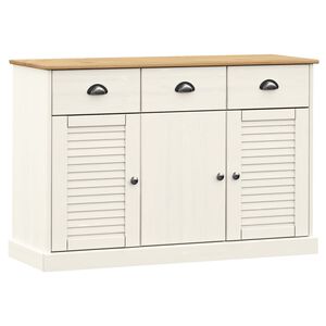 vidaXL Sideboard with Drawers VIGO 113x40x75 cm White Solid Wood Pine