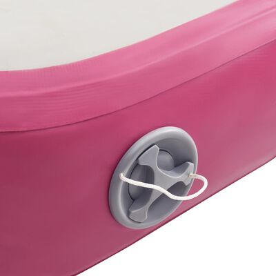 vidaXL Inflatable Gymnastics Mat with Pump 400x100x15 cm PVC Pink