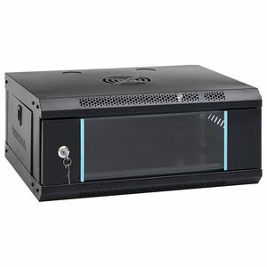 vidaXL Network Cabinet with Storage Black 53 x 35 x 21 cm Steel