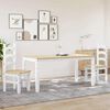vidaXL 3 Piece Dining Set Panama White Solid Wood Pine