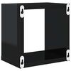 vidaXL Wall Cube Shelves 4 pcs High Gloss Black 22x15x22 cm