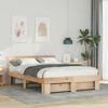 vidaXL Bed Frame with Headboard Brown 150 x 200 cm Solid Pine Wood