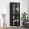vidaXL Highboard Black Oak 69.5 x 34 x 180 cm Engineered Wood