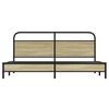 vidaXL Metal Bed Frame without Mattress Sonoma Oak 180x200 cm Super King