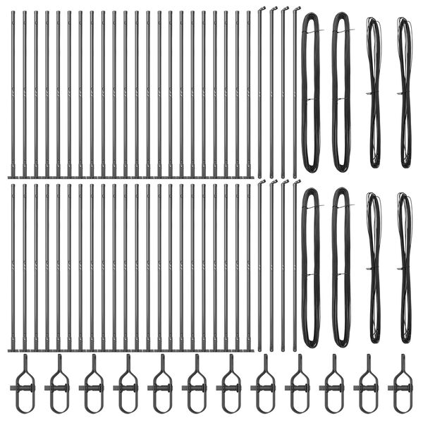 vidaXL Fence Post Other 52 pcs Grey 3.2 x 3.2 x 78.5 cm Steel