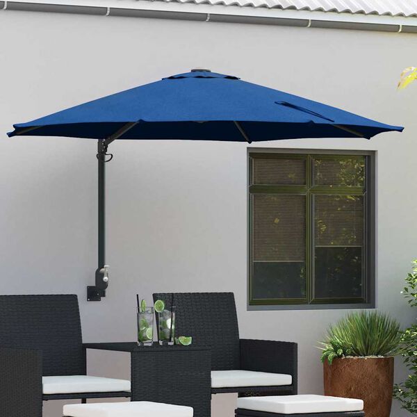 vidaXL Garden Parasol Blue and Black 248 x 248 x 148 cm