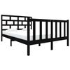 vidaXL Bed Frame without Mattress Black Solid Wood Pine Small Double
