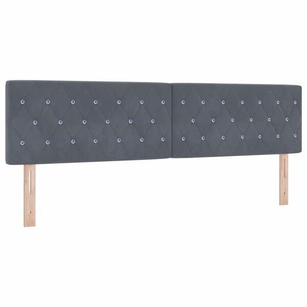 vidaXL Headboard with Headboard Dark Grey 180 cm Faux Leather