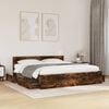 vidaXL Bed Frame with Headboard without Mattress Smoked Oak 180x200 cm Super King