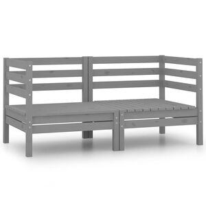 vidaXL Corner Sofa | Grey | Solid Pinewood | Medium | Modular | Corner Sofa