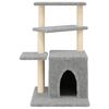 vidaXL Cat Tree with Sisal Scratching Posts Light Grey 83.5 cm
