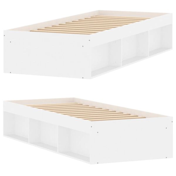 vidaXL Bed Frame without Mattress White 75x190 cm Small Single Small Single