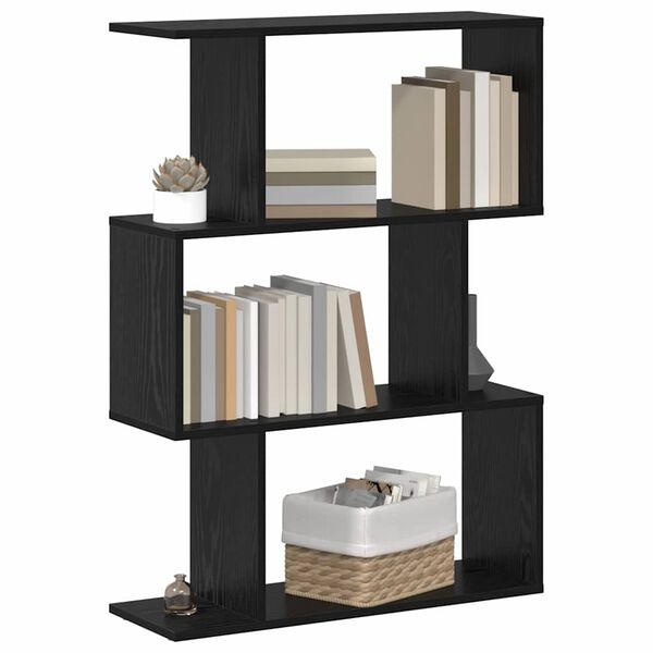 vidaXL Book Cabinet Black Oak 70 x 24 x 97 cm Engineered Wood