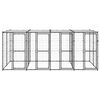 vidaXL Outdoor Dog Kennel Steel with Roof 9.68 m&sup2;