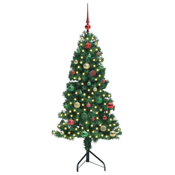 vidaXL Corner Artificial Christmas Tree Green 150 cm PVC and Metal