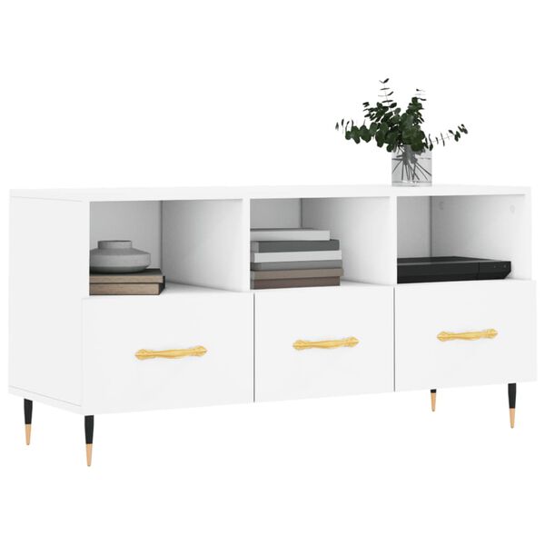 vidaXL TV Cabinet White 102x36x50 cm Engineered Wood