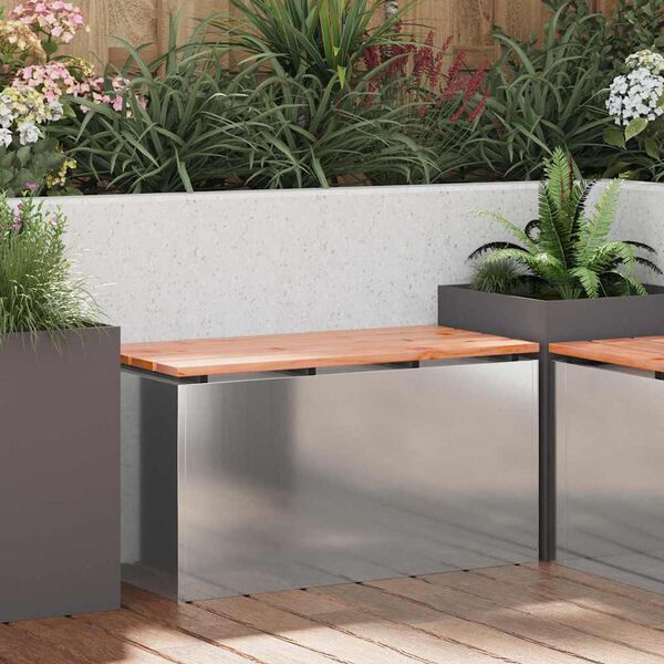 vidaXL Garden Bench Silver 80 x 40 x43 cm Galvanised steel