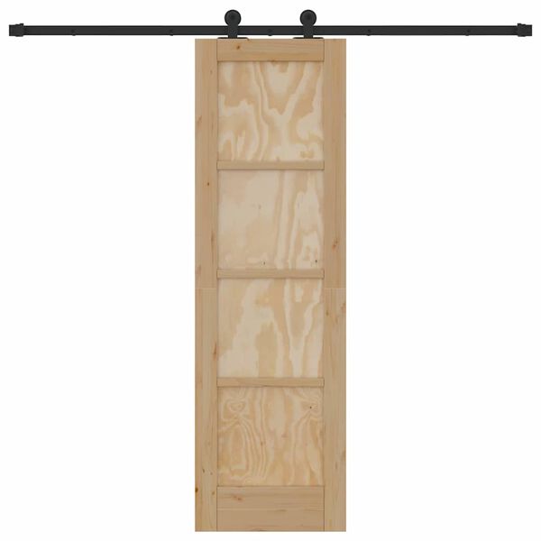 vidaXL Sliding Door Manual ORKDAL Natural and black 61 x 198.5 cm