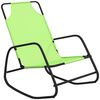 vidaXL Rocking Sun Loungers 2 pcs Green Steel and Textilene