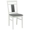 vidaXL Dining Chair 2 pcs White and Grey Solid Rubber Wood