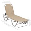 vidaXL Sun Lounger Aluminium and Textilene Cream