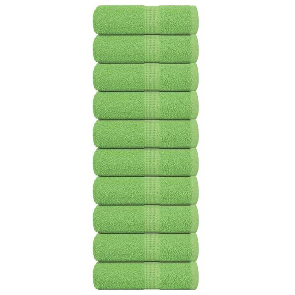 vidaXL Guest Towels "FROGN" 10 pcs Apple Green 30x50 cm 360 gsm
