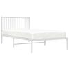 vidaXL Metal Bed Frame without Mattress with Headboard White 100x200cm