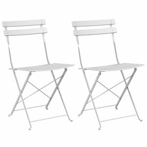 vidaXL Garden Folding Chair 2 pcs White Metal