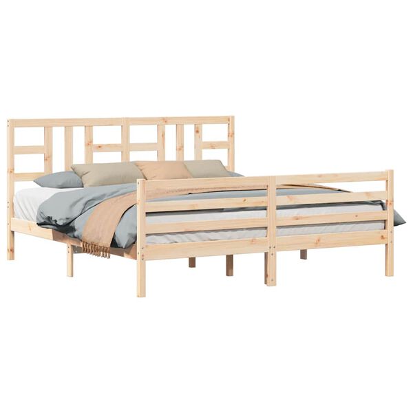 vidaXL Bed Frame without Mattress Super King Size Solid Wood