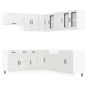 vidaXL 11 Piece Kitchen Cabinet Set "Lucca" Gloss White Engineered Wood