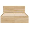 vidaXL Bed Frame with Headboard and LED Sonoma Oak 120x200 cm