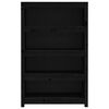 vidaXL Book Cabinet Black 80x35x126 cm Solid Wood Pine