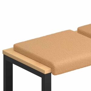 vidaXL Bench Cushion 4 pcs Sherpa Fabric Beige Depth 35 cm