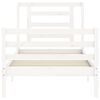 vidaXL Bed Frame without Mattress White Single Solid Wood