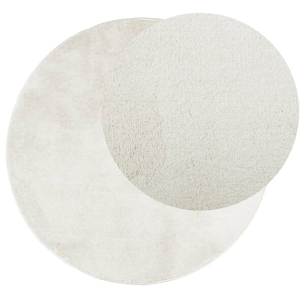vidaXL Rug OVIEDO Short Pile Cream &Oslash; 80 cm