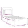 vidaXL Metal Bed Frame without Mattress with Headboard White 90x200cm