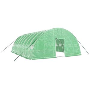 vidaXL Greenhouse with Steel Frame Green 48 m&sup2; 8x6x2.85 m