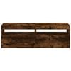 vidaXL TV Cabinets 2 pcs with LED Lights Smoked Oak 60x35x40 cm