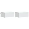 vidaXL Wall-Mounted Bedside Cabinet 2 pcs White 49 x 34.5 x 20 cm