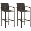 vidaXL 3 Piece Garden Bar Set Poly Rattan Brown