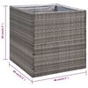 vidaXL Garden Planter Grey 80x80x80 cm Poly Rattan