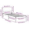 vidaXL Bed frame Brown and dark grey 80 x 200 cm Solid pine wood