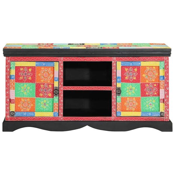 vidaXL TV Cabinet Multicolour 100 x 35 x 50 cm Solid Mango wood