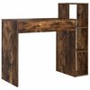 vidaXL Desk with Shelf Smoked Oak 100 x 40 x 90 cm Engineered Wood