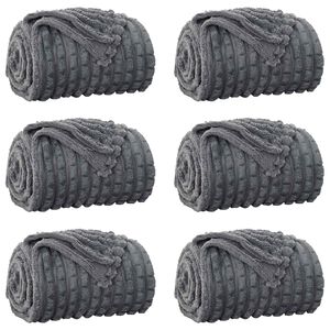 vidaXL Throw Blankets 6 pcs Dark Grey 240 x 220 cm 9.17 kg Fleece