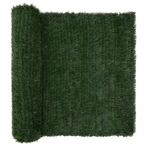 vidaXL Artificial Fence Dark Green 1.5 x 4 m PVC and Steel