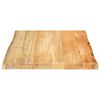 vidaXL Table Top 80x80x3.8 cm Live Edge Solid Wood Mango